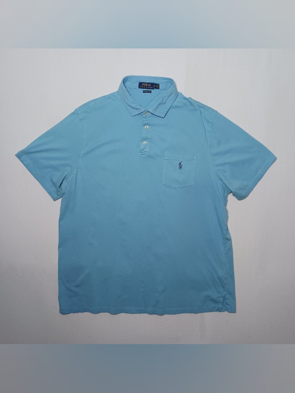 Polo Ralph Lauren Mens Classic Fit Jersey Polo XL Light Blue Pocket Blue Pony